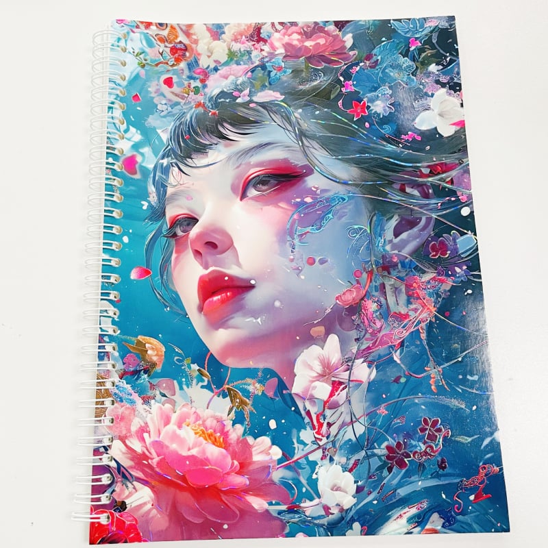 Vysokokvalitný obojstranný kreatív plánovač s lesklým Copperplate papierovým obalom, s postavou dievčaťa, formát A4, odnímateľný zošit