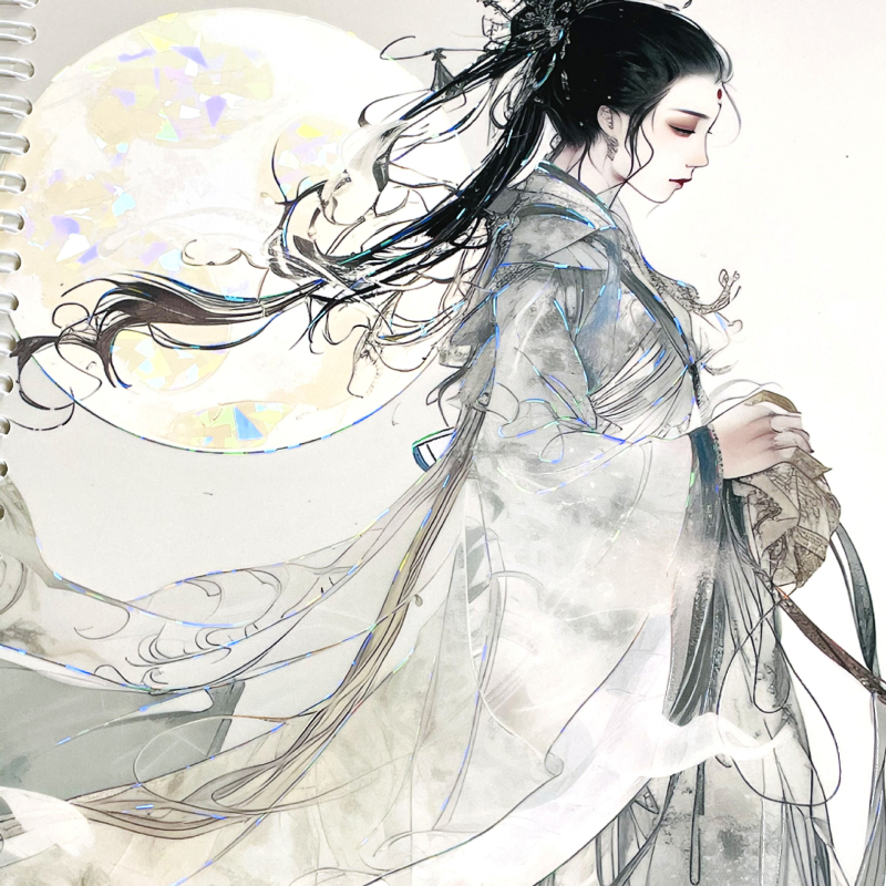 Vysokokvalitný obojstranný kreatív plánovač s lesklým Copperplate papierovým obalom, s postavou dievčaťa, formát A4, odnímateľný zošit