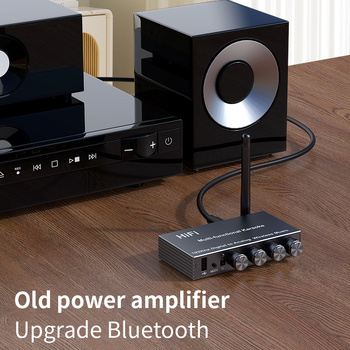 Bluetooth 5.4 приемник и цифрово-аналогов аудио конвертор, възпроизвеждане от USB диск, дистанционно управление на микрофона за караоке
