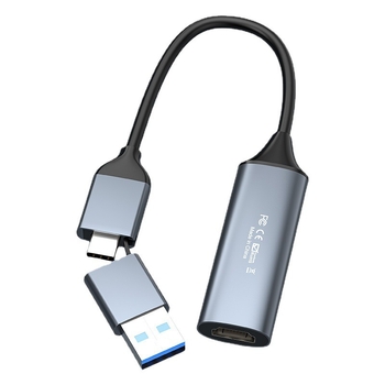 USB-C na HDMI video capture karta, USB 2.0, dva v jednom, 4K pre hry livestreamy