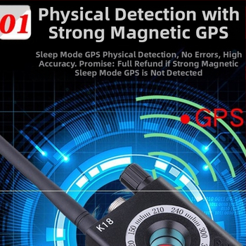 K18 Bezdrôtový detektor signálov na odhaľovanie sledovacích kamier a sledovanie s GPS skenovaním
