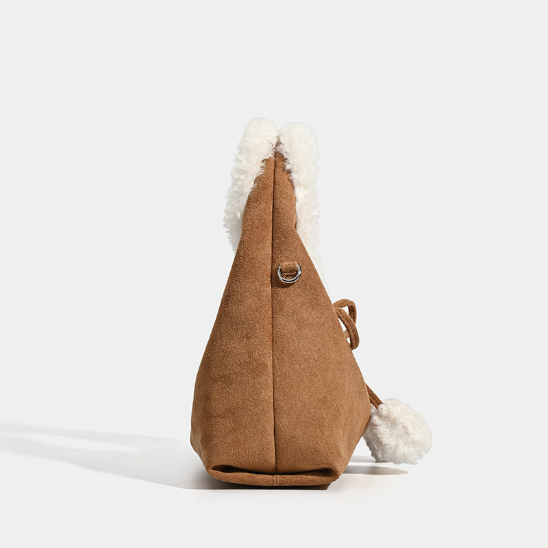 Ženska torbica za proljeće-ljeto 2026, vintage stil, pliš torba od ovčje vune, crossbody