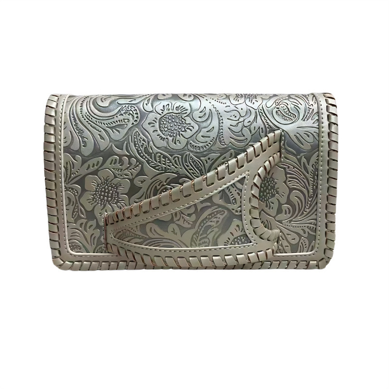 Europsko-američka retro reljefna ženska clutch torba s dugim novčanikom, večernja torba 2026