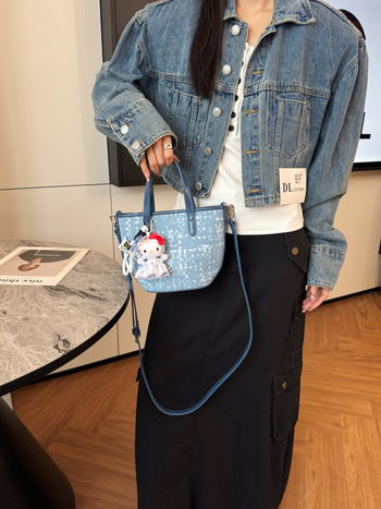 Tongfeng 25 Nova svestrana moderna denim torba preko ramena s džepom za telefon, kofer oblik 5746