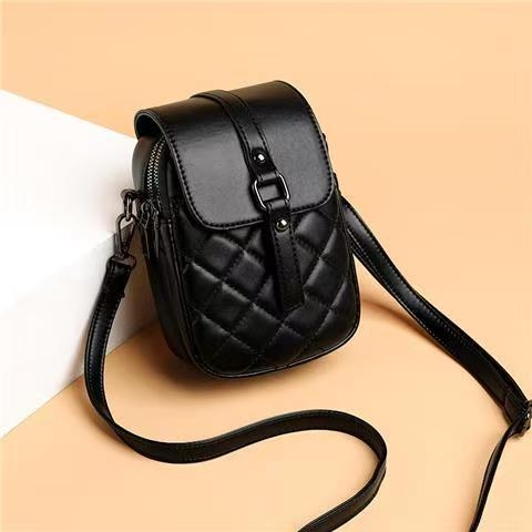 Ženska mini crossbody torbica za telefon sa dijamantnim šivanjem quilt uzorka, PU koža, zimska moda 2025