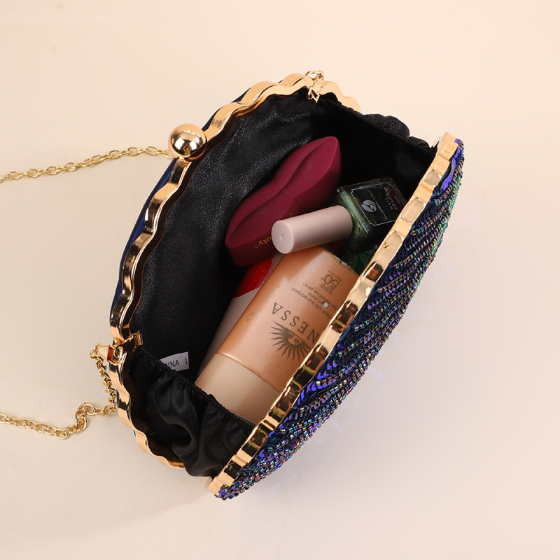 Retro večernja clutch torbica s perlicama u obliku pauna — ručno šivana, vrhunska izrada
