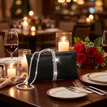 Elegantna večernja torbica s lančanim remenom, mini kvadratnog oblika, za formalne haljine