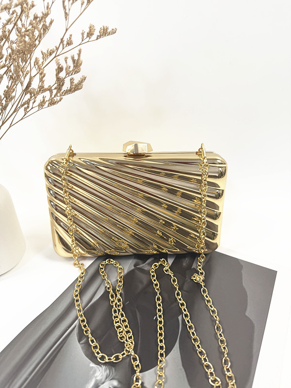 Akril večernja torba s dijagonalnim uzorkom, metalna kvadratna kutija, personalizirani clutch i crossbody torba za mobitel.