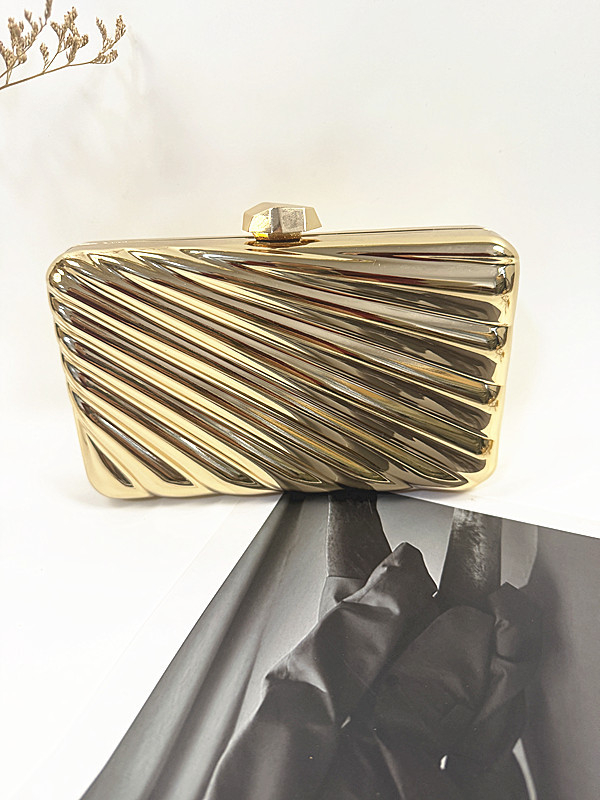 Akril večernja torba s dijagonalnim uzorkom, metalna kvadratna kutija, personalizirani clutch i crossbody torba za mobitel.