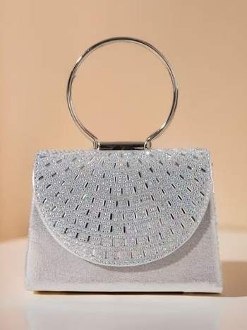 Ženska večernja clutch torbica s poklopcem, četvrtastog oblika, za zabave