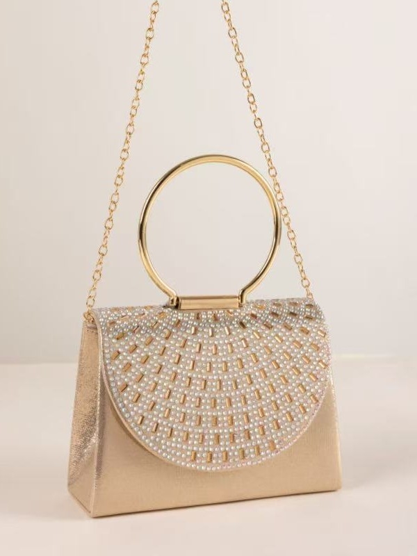 Ženska večernja clutch torbica s poklopcem, četvrtastog oblika, za zabave