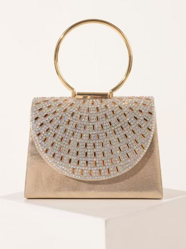 Ženska večernja clutch torbica s poklopcem, četvrtastog oblika, za zabave