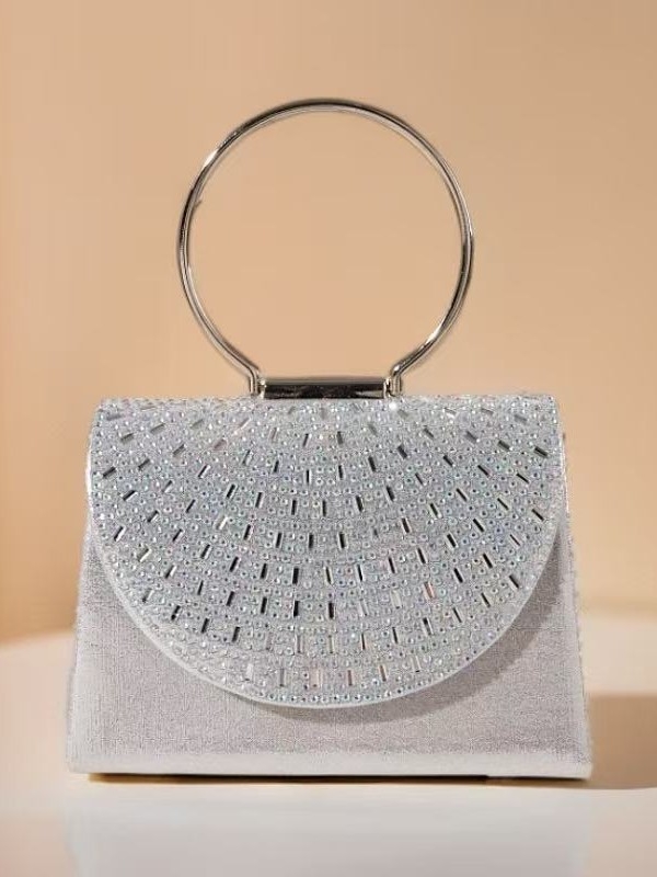 Ženska večernja clutch torbica s poklopcem, četvrtastog oblika, za zabave