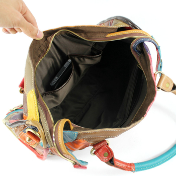 Ženska torba za svakodnevnu uporabu u europskom stilu, šarena prirodna koža s dijamantnim quilt patchworkom, ramena i crossbody, stil motocikla