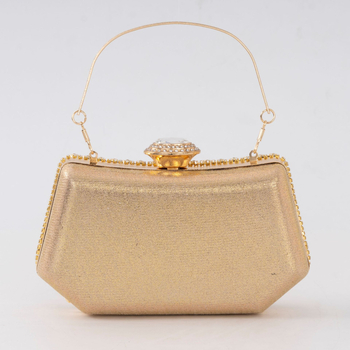 Zlatna večernja torbica s dijamantima, crossbody, za svečane prilike