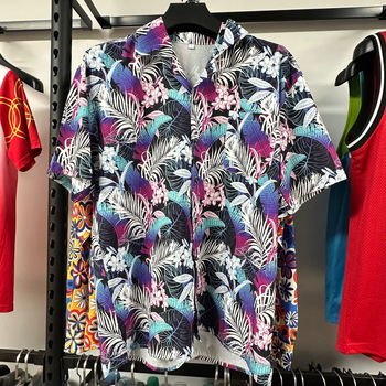 Muška košulja-sak s Hawaiijskim otiskom, višebojna, kratkih rukava, ljeto