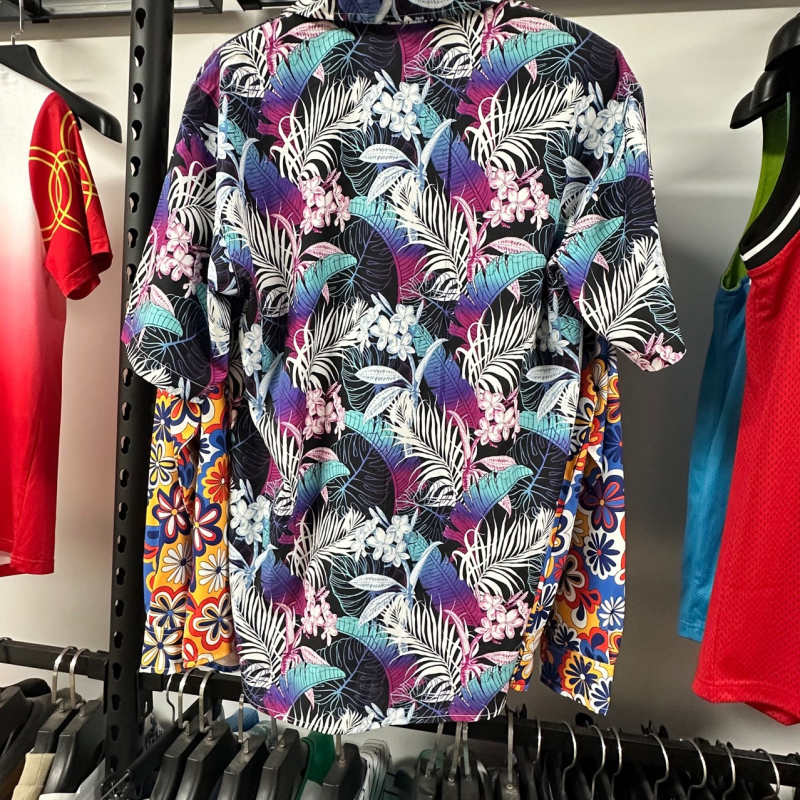 Muška košulja-sak s Hawaiijskim otiskom, višebojna, kratkih rukava, ljeto