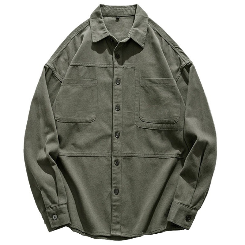 Muška košulja-jaknica od vunene smese, vintage karirani uzorak, rever lapel, flanel košulja jakna