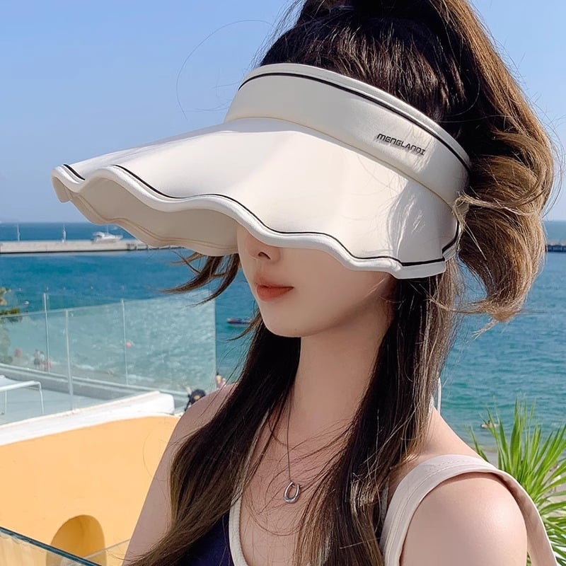 Pălărie de soare nouă pentru femei, de vară, cu bor extra mare, vizieră cu protecție UV, pălărie de soare pentru plajă