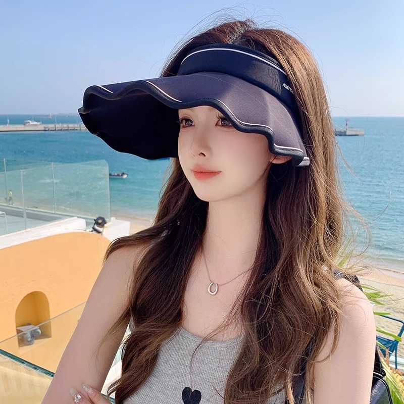 Pălărie de soare nouă pentru femei, de vară, cu bor extra mare, vizieră cu protecție UV, pălărie de soare pentru plajă