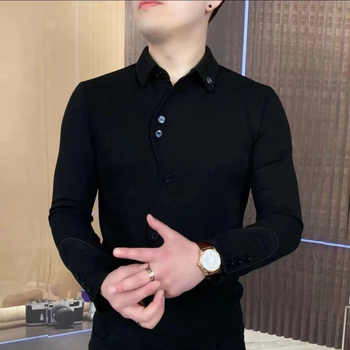 Muška košulja 2024, casual, dugi rukavi, korejski stil, lagani luksuz, jesen