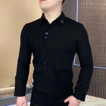 Muška košulja 2024, casual, dugi rukavi, korejski stil, lagani luksuz, jesen