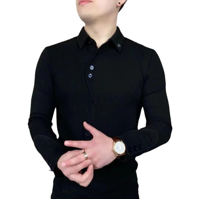 Muška košulja 2024, casual, dugi rukavi, korejski stil, lagani luksuz, jesen