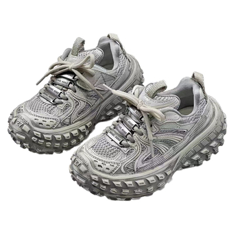 Dječje tenisice s gumom na potplatu, distressed dizajn, mrežasti gornji dio, mekana potplata, model 2025 proljeće–jesen, unisex, Velcro zatvarač