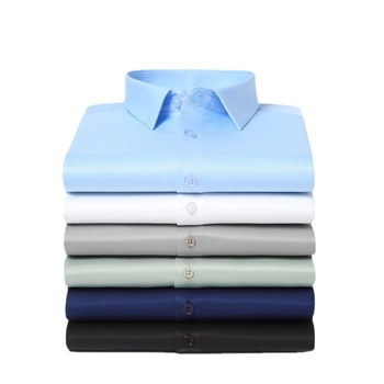 Muška bijela košulja s dugim rukavima, rastezljiva tkanina, bez glađenja, prozračna, svakodnevna poslovna slim fit