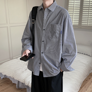 Jesenska japanska retro košulja s prugama, slobodan kroj, muška, model Q2476-TP25