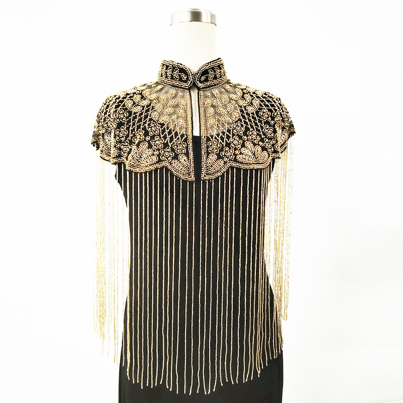Šal s resicama, ručno rađena vintage saree s perlicama i vezom, nastup, banket, zabava, svekrva, mladenka