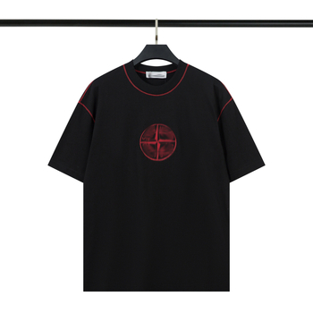 Stone majica s vezenim slovima, kratkim rukavima, okruglim izrezom, labav kroj, unisex, casual