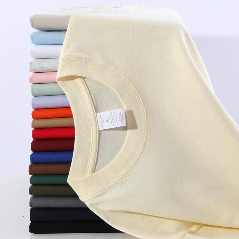 EU размери мъжки T‑shirt, 240 g тежък, 100% памук, свободна кройка, едноцветен, кръгло деколте, къс ръкав, лято 2024