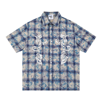 Muška košulja s tie-dye karom, američki stil 2025 — vrhunska kvaliteta, retro inspiracija