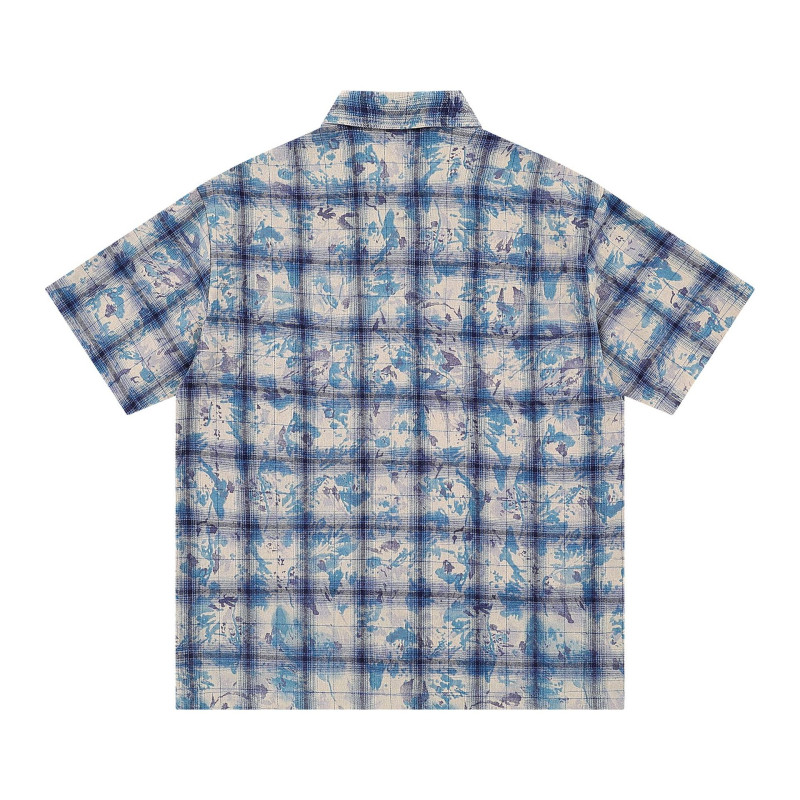 Muška košulja s tie-dye karom, američki stil 2025 — vrhunska kvaliteta, retro inspiracija