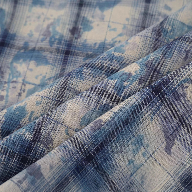 Muška košulja s tie-dye karom, američki stil 2025 — vrhunska kvaliteta, retro inspiracija