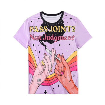 Digitalno printana majica s okruglim izrezom za grupne uniforme, 3D reklama logotip, lagana poliester tkanina