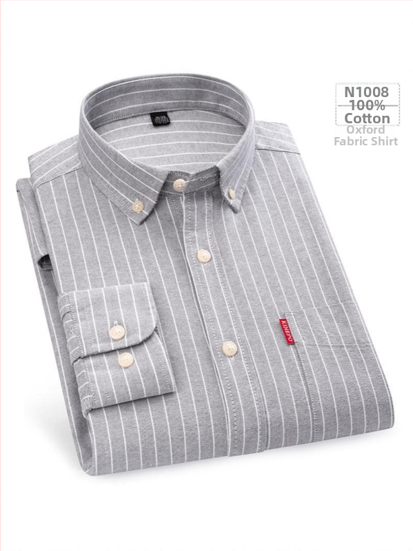 Muška košulja od 100% pamuka s dugim rukavima, karirana tamnoplava, poslovni stil, slim fit, bez glađenja