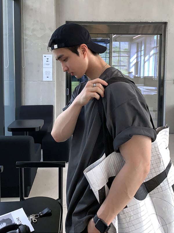 ASCLO ljetna casual majica, opušten kroj, jednobojna, 100% pamuk, okrugli izrez, muški
