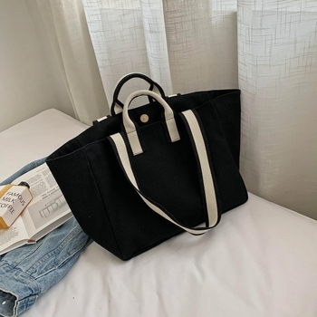 Ženska platnena torba 2025 – velika kapaciteta, minimalistički stil, tote torba s crossbody remenom za svakodnevnu upotrebu