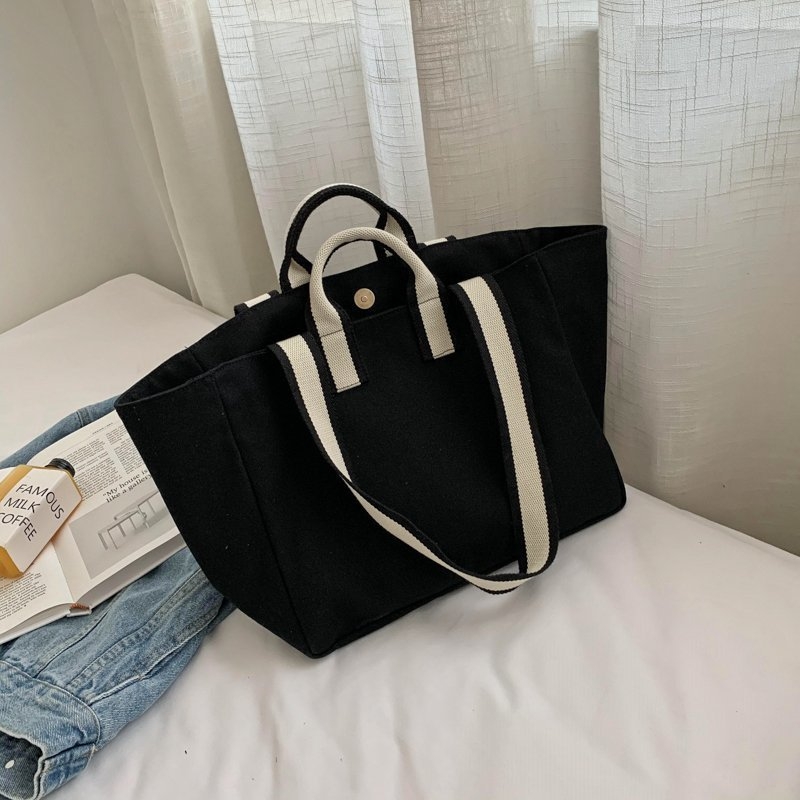 Ženska platnena torba 2025 – velika kapaciteta, minimalistički stil, tote torba s crossbody remenom za svakodnevnu upotrebu
