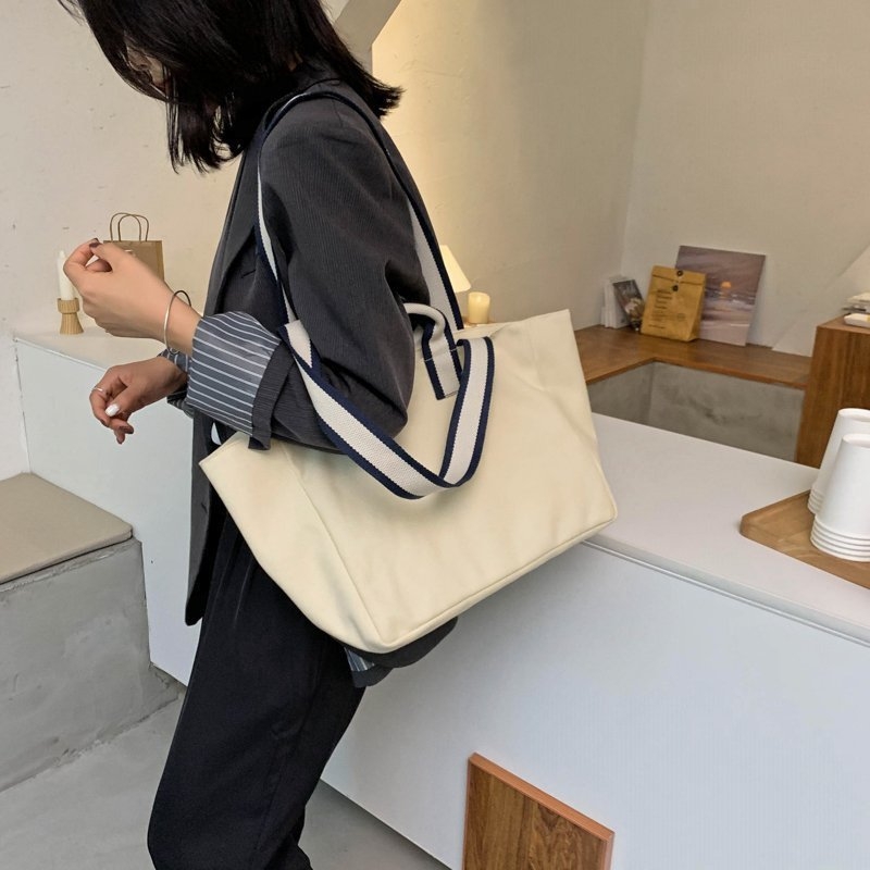 Ženska platnena torba 2025 – velika kapaciteta, minimalistički stil, tote torba s crossbody remenom za svakodnevnu upotrebu