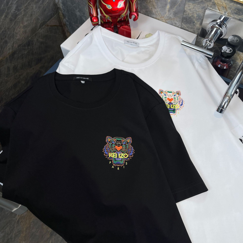 Мъжка тениска с къси ръкави, Slim Fit, от Ice Silk Cotton, кръгло деколте и принт в стил карикатура