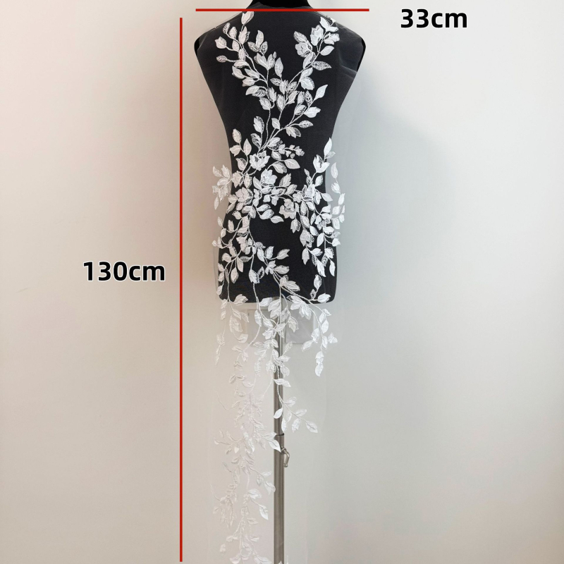 ZH473 3D lasersko izvezeni mrežasti materijal s motivom lista za DIY dječje haljine i Hanfu tkanina