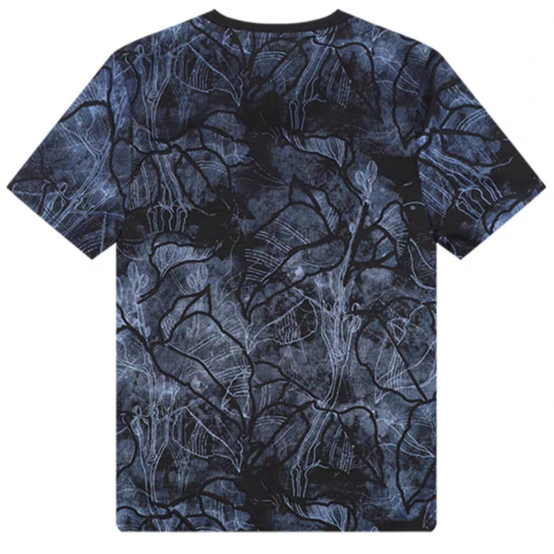 Muško T-shirt s V-izrezom, kratki rukav, ljetni casual stil, mješavina ice-silk i pamuka, digitalni print, brzo sušenje, prozračan