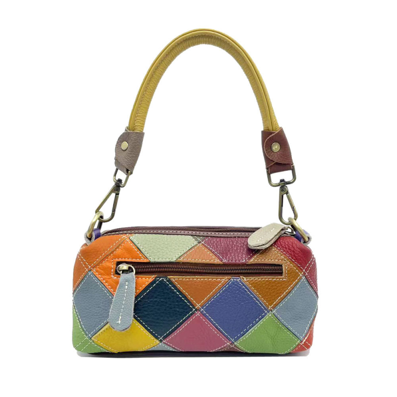 Ženska torbica od prave kože s patchwork dizajnom i motivom cvijeta šljive, preko ramena ili crossbody