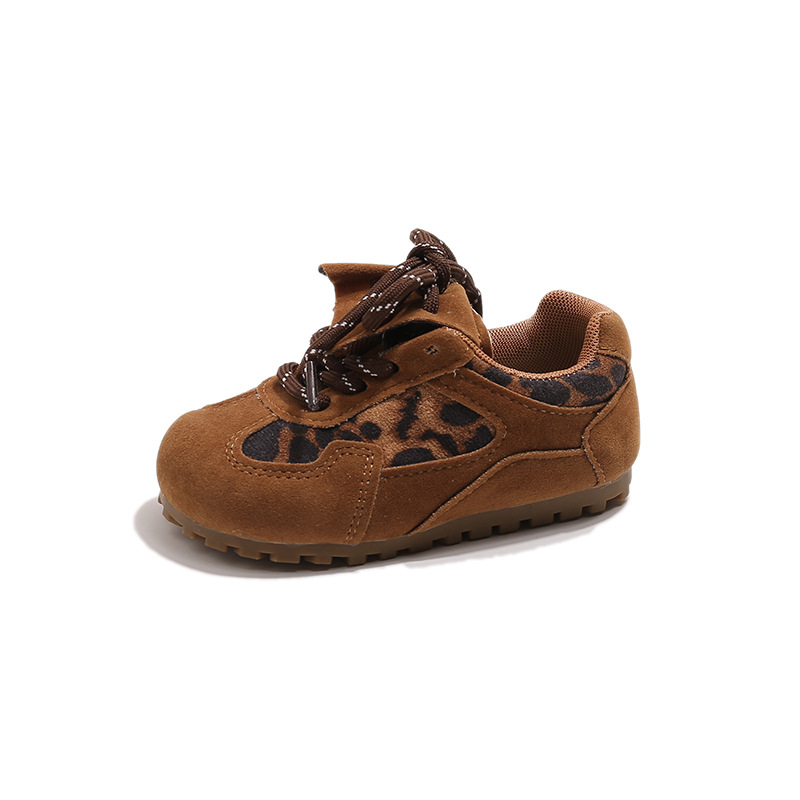 Dječje tenisice u korejskom stilu s leopard uzorkom, unisex, jesen 2025, casual sportske tenisice