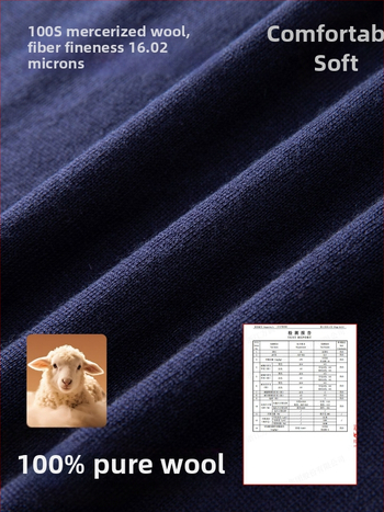 Pánske svetr z 100% merino vlny — pranie v práčke, stredná dĺžka, dlhé rukávy