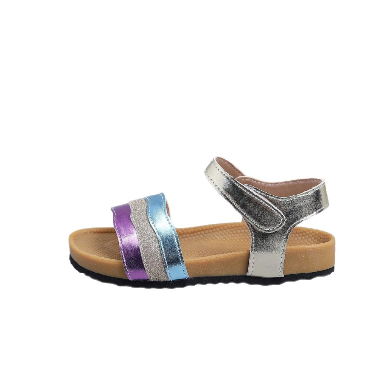 Dječje sandale s otvorenim prstom, casual, kontrastne boje, ravna potplata, za plažu, za djevojčice