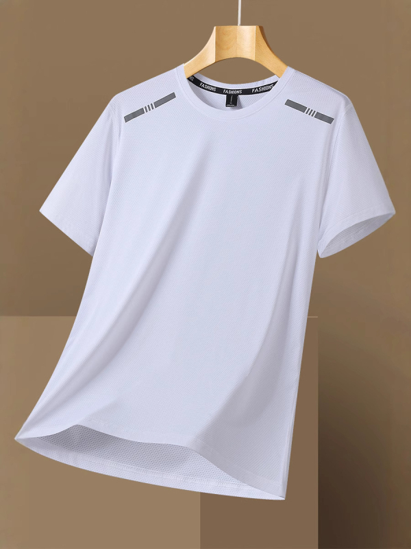 629 Novo majica od ice silk s brzom sušenjem, muška, kratkih rukava, za vanjske sportove, trčanje, prozračna, plus veličina, ljeto